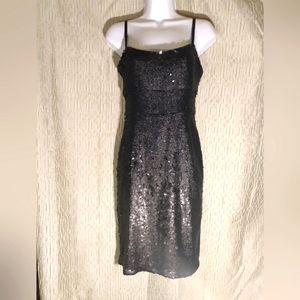 NWT original price 298$ BCBGMAXAZRIA "Alese" black shimmery sequin mini dress XS